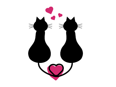 cat love flat animation art branding design flat graphic design illustration illustrator typography ux