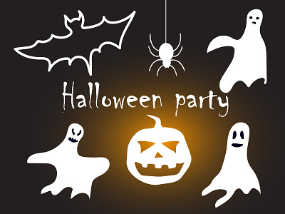 Halloween party art branding design graphic design illustration illustrator typography ui