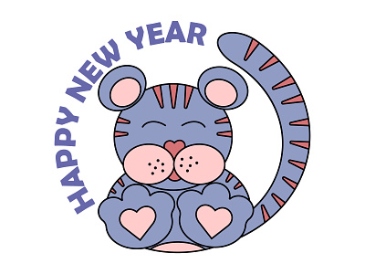 The symbol of the year 2022 is the water tiger in trending color art blue design graphic design illustration illustrator logo tiger trend color typography