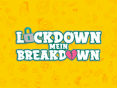 Lockdown mein Breakdown design illustration minimal vector