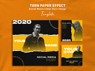 Torn Paper Effect Social Media Design