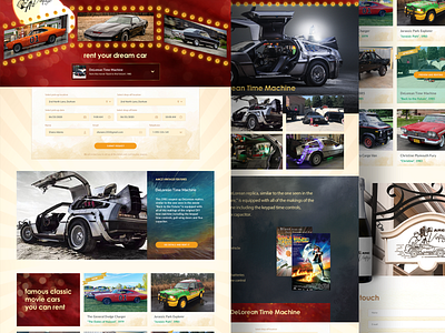 Movie cars rental website concept retro design ui vintage design website design