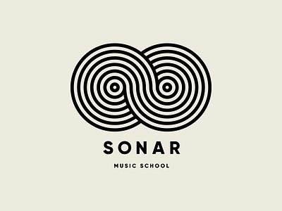 Logo Sonar branding community djing education electronic music graphic design illusion logo music school sonar ukraine vinyl