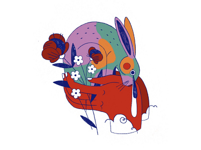 Rabbit Illustration colors illustration lineart procreate rabbit