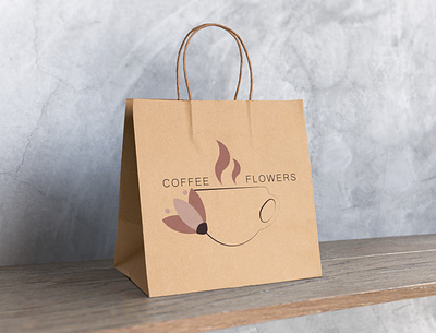 Logo for coffeshop and flower shop. Adobe Illustrator. adobe adobeillustrator branding coffeshop design flat flowershop graphic design illustration logo minimal mockup vector