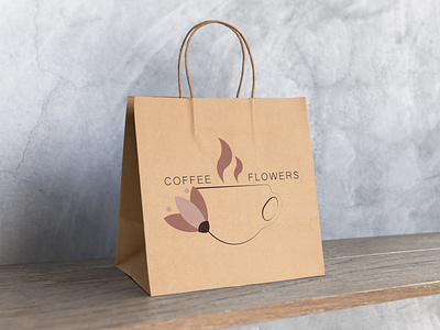 Logo for coffeshop and flower shop. Adobe Illustrator.