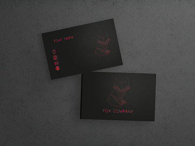 Business card with fox logo. adobeillustration branding businesscard design flat fox gradient graphic design illustration logo minimal minimalizm vector