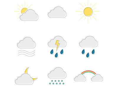 Minimalistic weather icons. Adobe Illustrator branding design flat graphic design icon icons illustration logo minimal ui ux vector weather weathericons