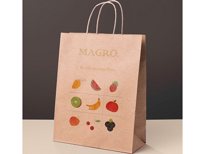 Fruit smoothie packaging design. 🍌🍒🍑🍎🥝🍓🍉🥭