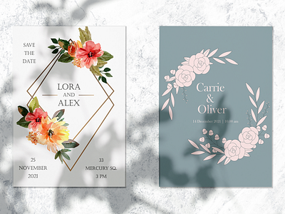 Several invitation options for your wedding 💍💐💒 branding design flat graphic design illustration logo minimal vector wedding invitation