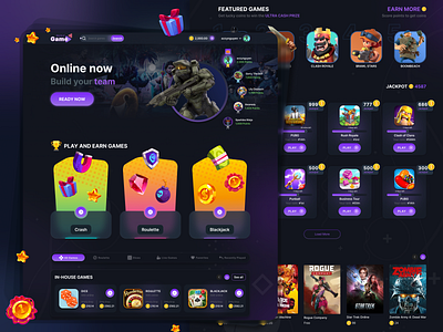 World of Game | Online Games Website branding casino gambling game portal illustration nft online game ui website website design