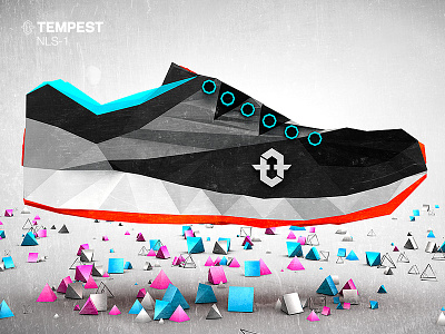 Tempest Freerunning NLS-1 3d abstract c4d grunge low poly texture wallpaper