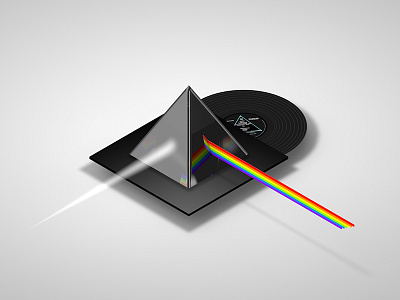 Pink Floyd - The Dark Side of the Moon 3d c4d isometric wip