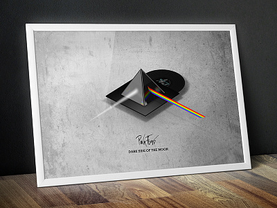 Pink Floyd - The Dark Side of the Moon Poster 3d c4d cinema4d isometric mockup poster print vinyl