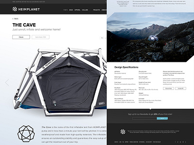 Heimplanet "The Cave" clean minimal sketch website