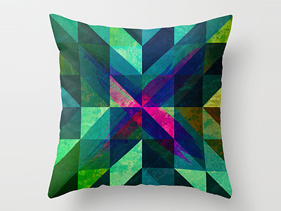 X Marks the Spot Pillow grunge pattern triangles