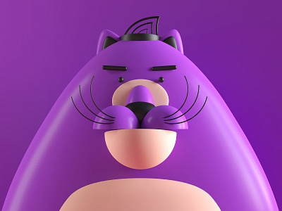 Purpler - bold and brave cartoon cat