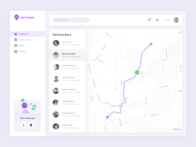 Hot Wheels app app development dashboad dashboard design delivery app design front end development interface design minimal reactjs tracking webdesign