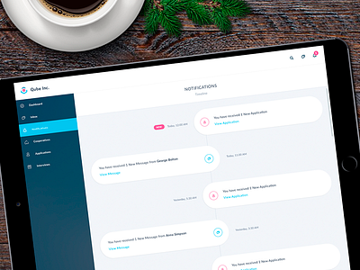 Notifications Timeline UI app application backend list navigation notifications timeline ui ux