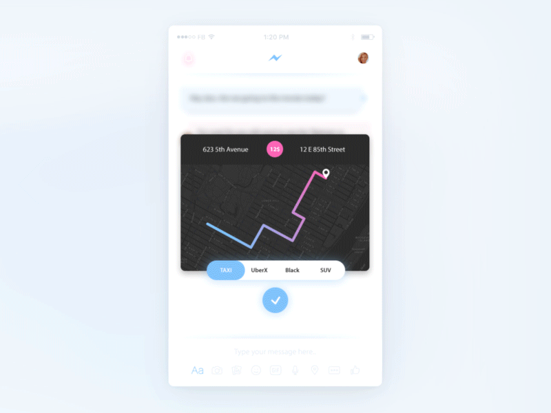 Uber integration with messenger