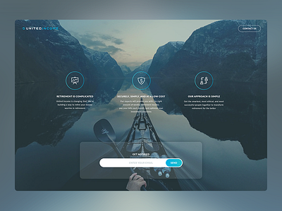 United income pre launch landing page finance homepage income landing launch notify pre launch retirement stock subscribe united website