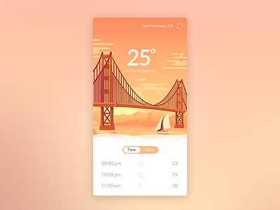 San Francisco weather app app application golden gate illustrations mobile san francisco weather