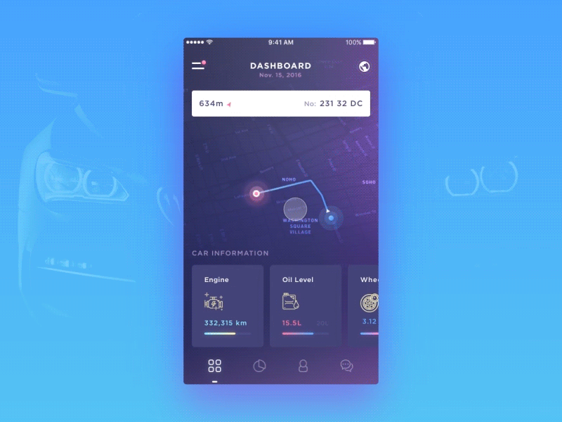 Car Control Mobile App Design