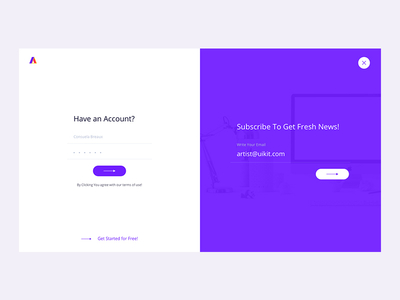 Artist UI Kit - Log In page #1 account forms input log in page password ui ux