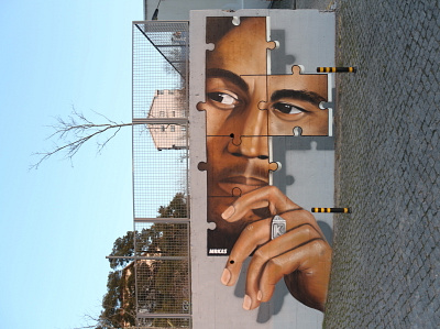 Bob Marley tribute by MrKas in Porto Portugal 3d 3dart 3dartist anamorphic artist bob marley graffiti graffiti art marley photorealism realism reggae streetart streetartist