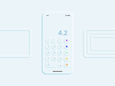 Calculator app calculator design mobile mobile app neumorphic neumorphism sketch ui