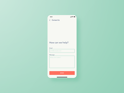 Contact Us app contact form contact us design inputs mobile mobile app sketch support ui