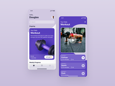 Workout app concept app design exercise mobile mobile app trainig ui workout workout of the day