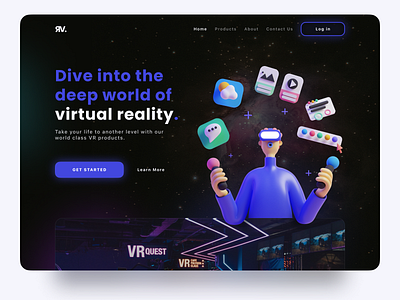 Virtual Reality landing page augmented branding design desktop illustration landing logo page reality ui virtual vr web