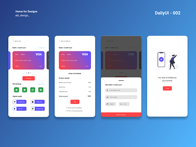 DailyUI #002 - Checkout app card checkout dailyui design illustration pay ui
