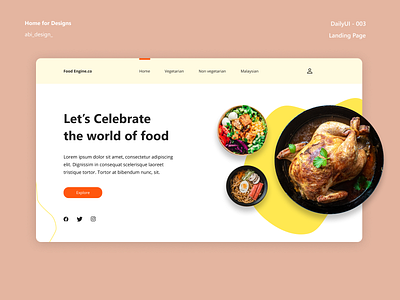 DailyUI #003 - Landing Page app branding dailyui food illustration landing page