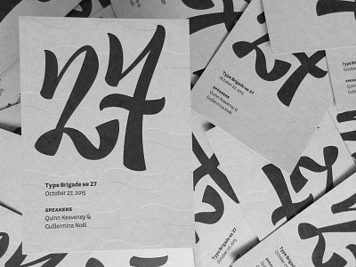 №27 prints deboss lettering letterpress numeral typebrigade