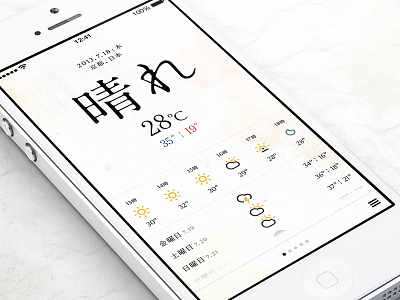 zen weather app concept flat ios iphone photoshop typography ui weather