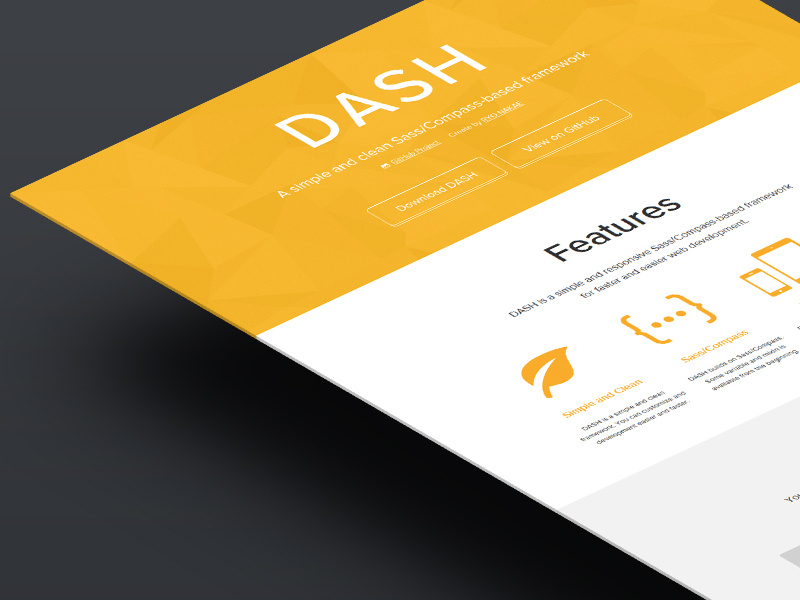 DASH landing page web web design landing page yellow website