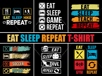 Ilustração artísticos, eat sleep create repeat