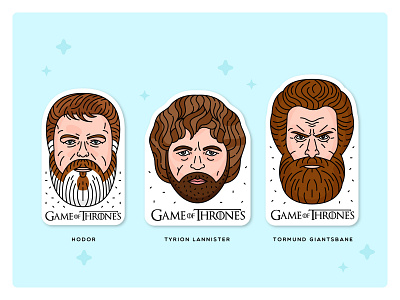 Game of Thrones Stickers art direction design graphicdesign hodor illustration sticker tormund tyrion lannister vector