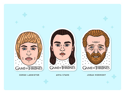 Game of Thrones Stickers art direction arya stark cersei characters design game of thrones graphicdesign icons iconset illustration jorah queen sticker