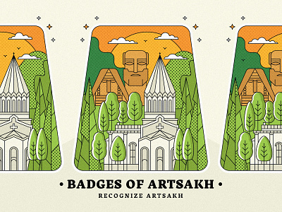 Badges of Artsakh armenia armeniastrong artsakh badge beautifularmenia cometoarmenia design graphicdesign illustration landscape recognizeartsakh town village