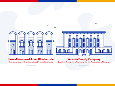 Buildings of Yerevan armenia art direction artwork buildings design graphicdesign icon design icons illustration lineart museum vector yerevan