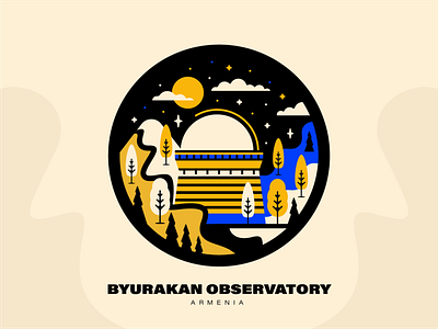 Byurakan Observatory | Armenia architecture armenia byurakan come to armenia design graphicdesign illustration landmark observatory peace for armenia vector