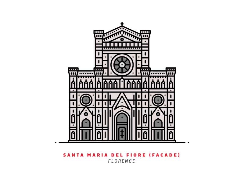 Cattedrale di Santa Maria del Fiore artwork florence florencecathedral graphicdesign illustration italy line lineart vector