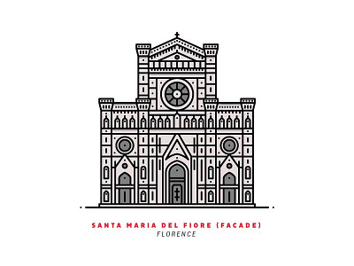 Cattedrale di Santa Maria del Fiore artwork florence florencecathedral graphicdesign illustration italy line lineart vector