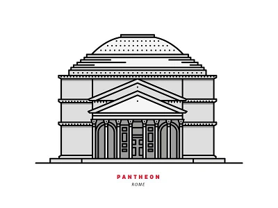 Pantheon artwork graphicdesign illustration italy line lineart pantheon rome vector