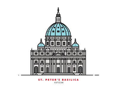 St. Peter's Basilica artwork basilica graphicdesign illustration italy line lineart st.petersbasilica vatican vector