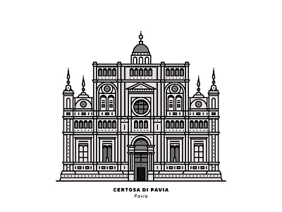 Certosa di Pavia adobeillustrator certosadipavia design graphic illustration italy line lineart lombardia pavia vector vectorart