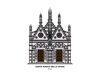 Santa Maria della Spina, Italy church gothic graphicdesign illustration italy line lineart pisa santamariadellaspina small style vector